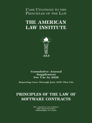 cover image of Principles of the Law, Software Contracts